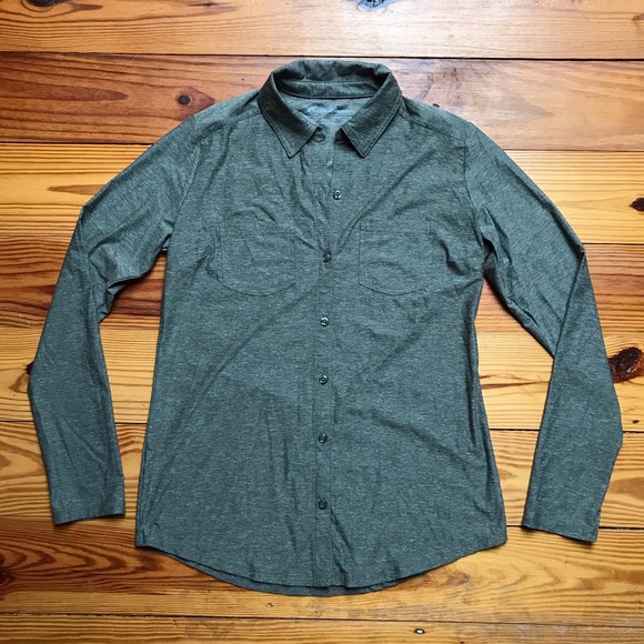 Eddie Bauer Green Long Sleeve Polyester Top, EUC S - Picture 3 of 11
